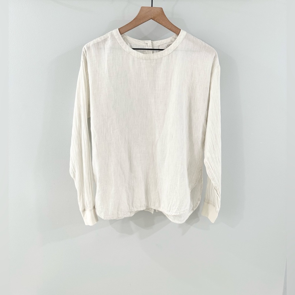 Loft Button Back Blouse Gray Size Medium - image 1